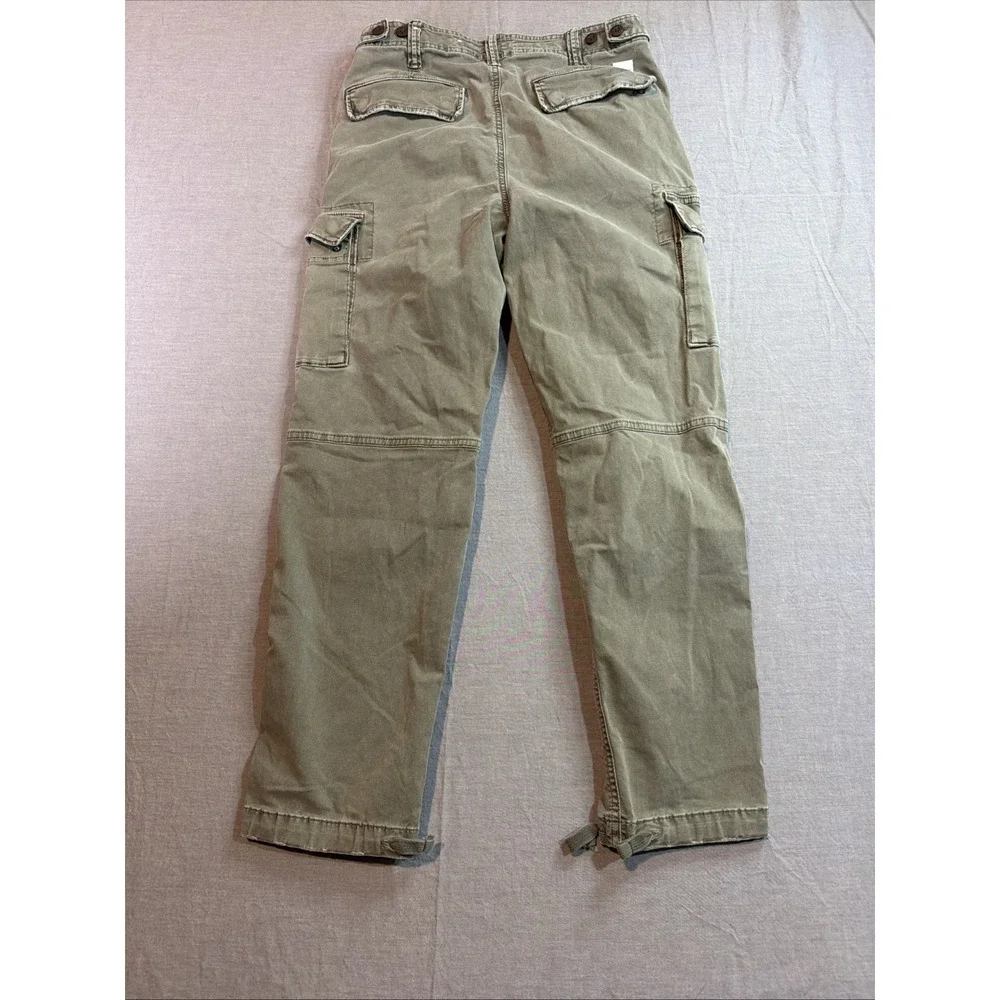 American Eagle Pants Mens 28x30 Slim Lived In Cargo Green Chino Flex Twill
